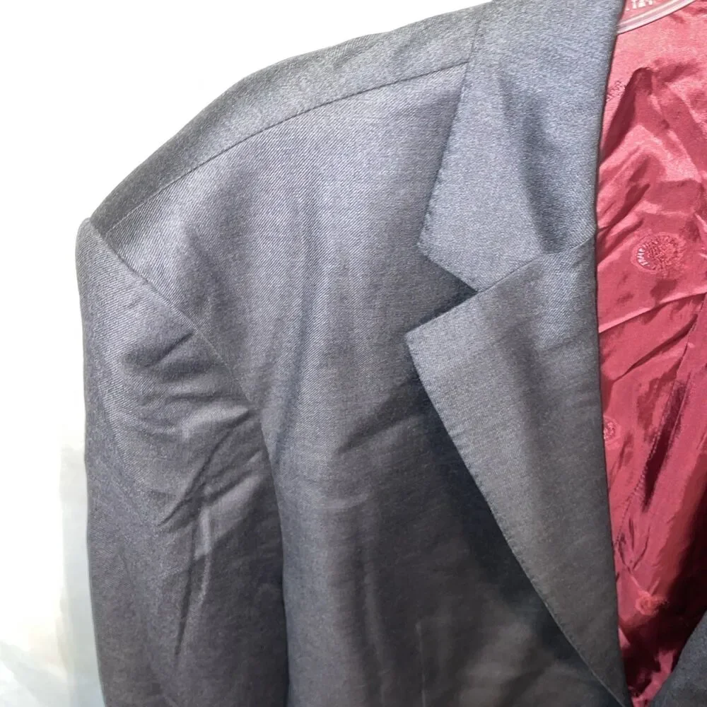 Ermenegildo Zegna Men’s Dress Blazer Size 49R Charcoal Gray Wool Business Formal
